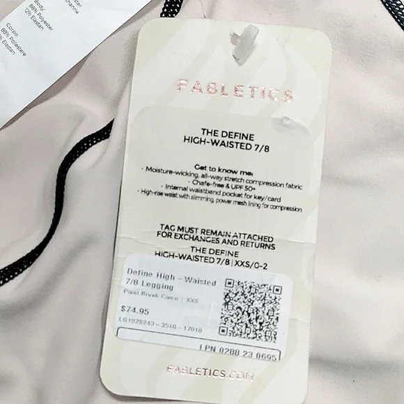NWT FABLETICS Define PowerHold High-Waisted 7/8 Leggings SIZE XXS - Picture 6 of 7